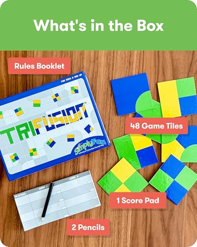 SimplyFun Trifusion – Visual Mapping Strategy Board Game for Kids, 2-4 Players, Ages 8 and Up – Spatial Reasoning, Pattern Recognition & Planning – 30 Min Playtime – STEM Board Game - style: Trifusion