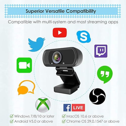 USB C Webcam for Switch 2 / PC: 1080P HD Web Cam with Mic,Computer Camera | with Privacy Cover & Tripod Stand for MAC Desktop Laptop, Wide Angle Webcam Pro Streaming Web Camera for Skype/Teams/Webex - style: USB-C Webcam with Cover & Tripod
