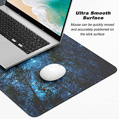 Extended Gaming Mouse Pad, XXL Large Mouse Mat 30 x 14 Inch, Big Computer Keyboard Mousepad, Waterproof Desk Pad with Stitched Edges and Non-Slip Base for Women Office Gaming, Galaxy Tree - color: Galaxy Tree