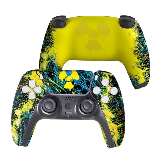 Radioactiive Custom PS-5 Controller Wireless compatible with Play-Station 5 Console by BCB Controllers | Proudly Customized in USA with Permanent HYDRODIP Printing(NOT JUST A SKIN)(MODDED) - color: Radioactiive, size: Modded - Front & Back Print