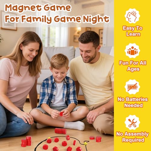 Magnet Game, Magnetic Game with String, Fun Games for Kids 8-12 and Adult, Board Game for Family Game Night and Party, Travel and Classroom, 2 Player Games