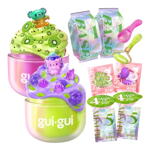 GUI GUI Fruity Glow Bundle Pack Slime Kit, Clear & Jelli Scented Slimes | DIY slime kit, slime play with clear pulls, jelli pops, plus a collectible figurine, birthday gifts for girls 6+ - style: Clear & Jelli