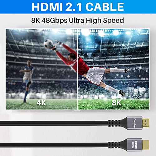 HDMI® Cable, Heavy-Duty 8K HDMI® Cable 25FT, 48Gbps Ultra HD Cord, Supports 8K@60Hz 4K@120Hz, eARC, HDR, HDCP 2.2 2.3, for Laptop, Monitor, Switch, PS5/PS4, Xbox, Dolby, Series X, UHD TV -25ft - size: 25FT, style: 1 Pack