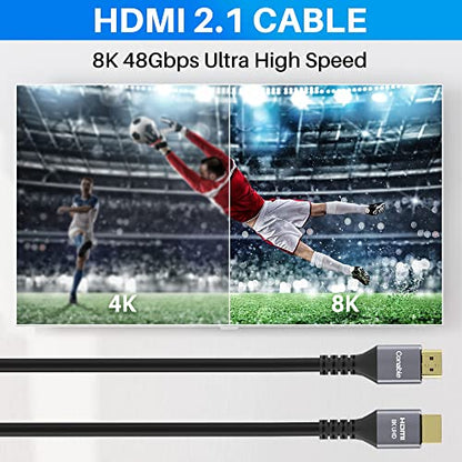 HDMI® Cable, Heavy-Duty 8K HDMI® Cable 25FT, 48Gbps Ultra HD Cord, Supports 8K@60Hz 4K@120Hz, eARC, HDR, HDCP 2.2 2.3, for Laptop, Monitor, Switch, PS5/PS4, Xbox, Dolby, Series X, UHD TV -25ft - size: 25FT, style: 1 Pack