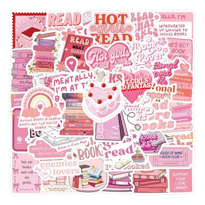 120 Book Stickers for Kin-dle, Kind-le Stickers, Book Stickers for Kind-le Adult, smutty Book Stickers, Reading Decals Scrapbook Bookish Decal, Reading Stickers Book Lover Stickers - size: Pink Bookish 120pcs