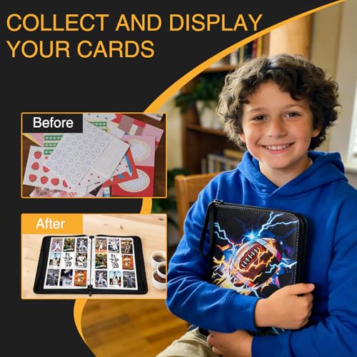 Collectible Trading Card Albums, 9 Pocket Trading Card Holder Fits 990 Cards With 55 Removable Sleeves Card Storage Organizer Case Compatible with Trading Card and Other Sports Cards - color: 990-BLACK