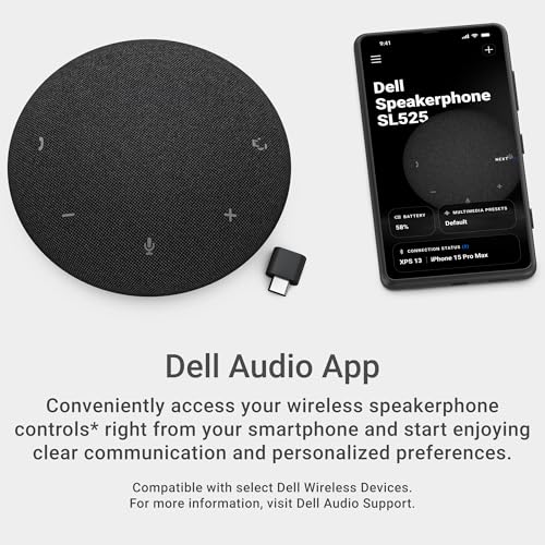 Dell Pro Plus Speaker, SL525, USB‑C & Bluetooth 5.3, AI Noise Cancellation | Full Duplex Audio, Digital Signal Processing, Echo Cancellation, Microsoft Teams Controls - style: SL525