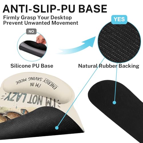 Britimes Sloth Funny Animal Keyboard Mouse Pad Set Beige Motivational 4in1 Large Mousepad+Keyboard Wrist Rest+Mouse Wrist Rest+Coaster Ergonomic Design for Home Office Computer 35.4x15.7 inches - color: Sloth Funny