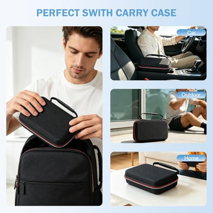 Carrying Case for N*intendo New 3DS XL with Unique Handle Design, Hard-Wearing Nylon Travel Pouch with Mesh Zipper Pocket for Accessories, Soft Microfiber Lining, Holds 16 Game Cartridges - Black