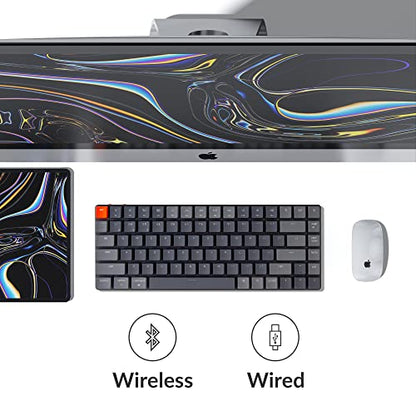Keychron K3 75% Layout 84-Key Ultra-Slim Hot-Swappable Wireless Bluetooth Mechanical Keyboard with Low-Profile Keychron Optical Red Switch/White LED Backlight/USB Wired for Mac Windows-Version 2 - color: Low-profile Keychron optical red switch