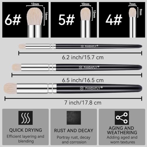 Drybrush Set, 3 Sizes Hobby Detail Paint Brush Set | Acrylic Paint Brushes for Tabletop, Citadel, Scale Model, Watercolor Oil Painting - size: 3 Sizes