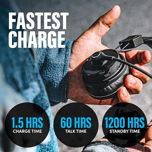 Blue Tiger Elite Ultra 2.0 Wireless Bluetooth Headset - One-Ear Trucker | Professional Mono headset with mic, wireless noise cancelling, high-fidelity sound, 60-hour talk time, USB-C, Bluetooth 5.2