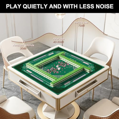 Cherry Blossom Mahjong Mat for Table with Rules, 31.5" x 31.5" Noise Reduction Non Slip Waterproof Mah Jong Table Mat with Carrying Bag, Suitable for Mahjong, Poker, Board Games, Dominoes, Card Games - color: Cherry Blossom