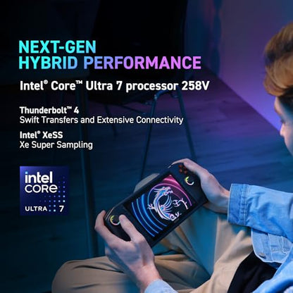 msi Claw PC Gaming Handheld: Intel Ultra 7-258V, 8" FHD 120Hz Display, 32GB LPDDR5, 1TB NVMe SSD, MicroSD Card Reader, Thunderbolt 4, Win 11 Home: Black 8 AI+ A2VM-001US