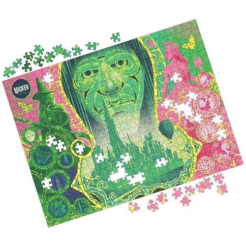 Spin Master Games Wicked Movie 500-Piece Lenticular Jigsaw Puzzle | 500-Piece Lenticular Puzzle, Screen-Free Activity, Stress Relief For Adults, Official Movie Themed Collectible Toy, Ages 8+ - style: Wicked 500 pc Emerald City Puzzle