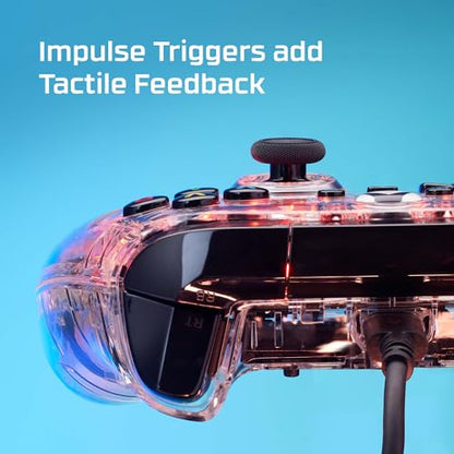 HyperX Clutch Gladiate RGB – Wired Controller, Officially Licensed by Xbox, Programmable RGB Lighting, Dual Trigger Locks, Programmable Buttons, Dual Rumble Motors, Clear - color: RGB