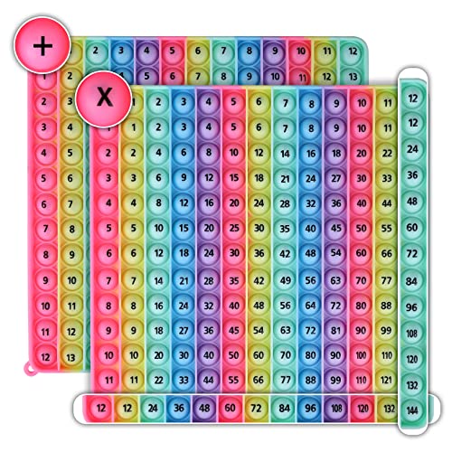 Macaron Multiplication Table Game and Addition Numbers pop Flash Cards Fidget Math Toys, Stress Relief Fidget Learning Game Fidget Math Toys （1 PCS）