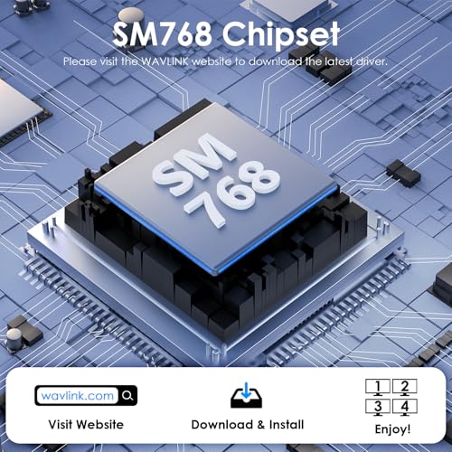 WAVLINK 4-Port HDMI Splitter, USB C to Quad Monitor 4K Adapter | Universal USB A to HDMI Extended Dual Triple Display for Windows, Macbook Neo, Mac M1-M5 Driver Required