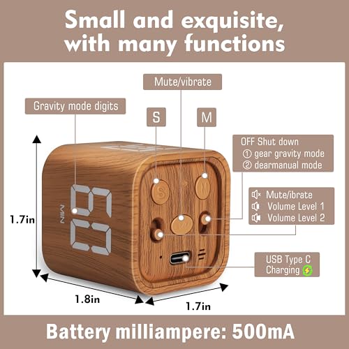 VEWINGL Cube Productivity Timer, 5/10/30/60 Min Presets + Custom Countdown, Silent/Vibrate/Sound Alarm, Pause & Resume, Desk Timer for Work, Study, Tasks, Kitchen - color: Ripple