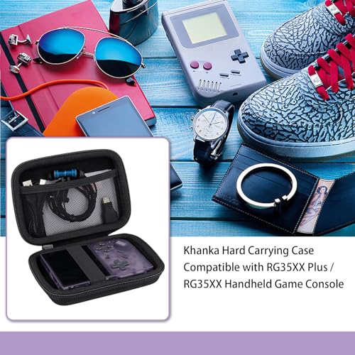 Khanka Hard Travel Case for Anbernic RG35XX Plus/RG355XX/RG355XX Pro Retro | EVA Hard Shell, Mesh Pocket Accessory Storage, Travel-Ready Portable Storage, Easy Carry Handle, Protective Case Only