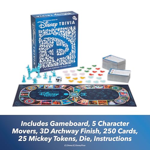 Disney Trivia Board Games for Family Night, Travel Games, Strategy Game, 6+ | Disney Toys, Family Game Night, Travel Games, Screen-Free, Holiday Game, Kids Board Game, Strategy Games
