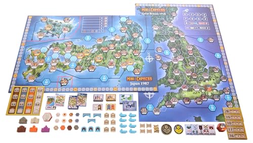 Mini Express by Moaideas Game Design | an Engaging Train Game with Only Two Actions | Strategy Board Game for Family Nights | 1-5 Players (Expansion Map Pack)