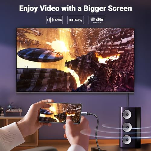 UGREEN Unidirectional USB C to DisplayPort 1.4 Cable 8K@60Hz 4K@240Hz 6.6FT | 32.4Gbps, Thunderbolt 4/3 to DisplayPort Cord, Compatible iPhone 17, MacBook Pro/Air, iPad, Mac Mini, Galaxy, XPS - size: 6.6FT