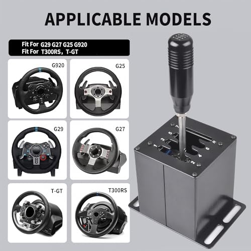 CNRAQR PC USB Simulator Shifter 7+R H Gear Shifter for LO GITECH G29/G27/G25/G920, T300RS/GT, Compatible with Gearshift PC Windows Steering Wheel for ATS ETS Dust WRC Sim Racing Game - color: 7R