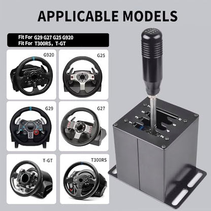 CNRAQR PC USB Simulator Shifter 7+R H Gear Shifter for LO GITECH G29/G27/G25/G920, T300RS/GT, Compatible with Gearshift PC Windows Steering Wheel for ATS ETS Dust WRC Sim Racing Game - color: 7R