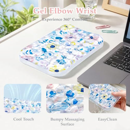 Ospelelf Gel Elbow Rest Pad, Ergonomic Arm Support for Desk, Daisy | Gel-filled Comfort for Summer Heat, Waterproof & Easy-clean, Ideal for Office Computer Use, Size: 6.29" × 4.33" × 0.98" - style: Daisy