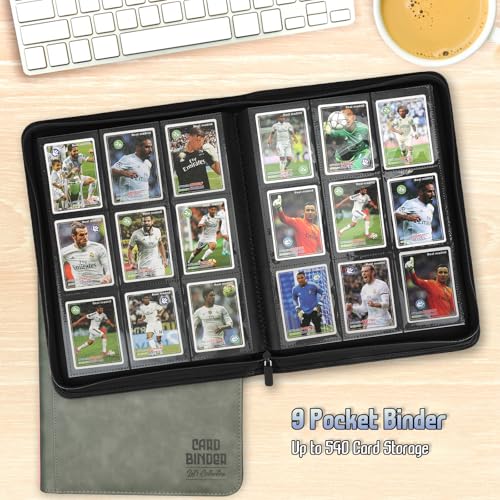 Trading Card Binder, Premium 9 Pocket Double Sided 540 Pocket PU Card Collection Binder, Collectible Trading Card Albums for MTG, TCG, Sport Card, Game Cards (Dark Gray) - color: Dark Gray