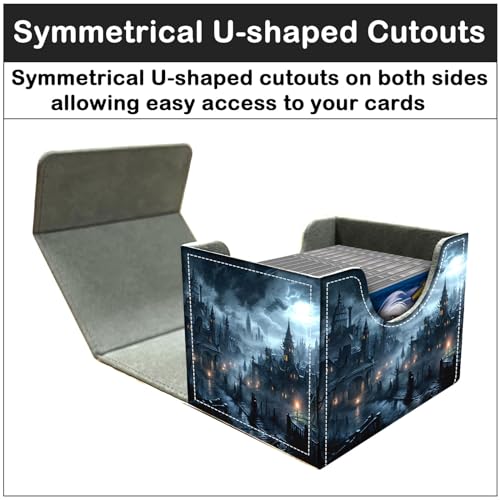 Card Deck Box for MTG Trading Cards with Magnetic Closure,Premium Card Storage Box Case Cover for TCG CCG Magic Cards,Fantasy Castle - color: Fantasy Castle