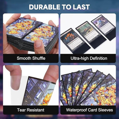 Kabinka MTG Card Sleeves-Turtles 100 Standard Size Pack | Clear Front & Matte Finish Back MTG Sleeves for Magic The Gathering TCG - color: B
