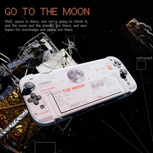 GeekShare Hard Case Compatible with Nintendo Switch 2 (2025), Anti-Scratch Dockable Protective Cover for Switch 2 with Detachable Joysticks, The Moon (Moonlight White) - color: The Moon-White