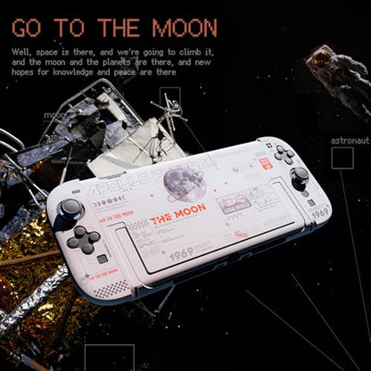 GeekShare Hard Case Compatible with Nintendo Switch 2 (2025), Anti-Scratch Dockable Protective Cover for Switch 2 with Detachable Joysticks, The Moon (Moonlight White) - color: The Moon-White
