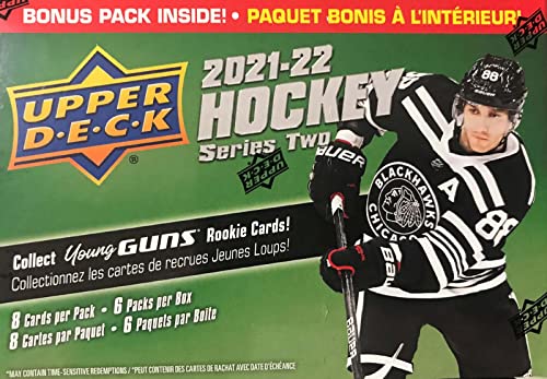 2021 2022 Upper Deck Hockey Series #2 Factory Sealed Unopened Blaster Box of Packs Possible Young Guns Rookies and Jerseys