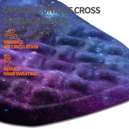 Ergonomic Slope Mouse Pad Wrist Support, Wrist Rest Mousepad for Carpal Tunnel Pain Relief with Massage Bulge and Slow Rebound Memory Foam (12x8 inch, Galaxy) - color: Am006-galaxy