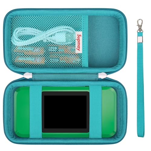 Supmay Hard Travel Case for My Arcade Galaga Pocket Player Handheld Game Console, Portable Video Game System Handheld Game Protection Case with Mesh Pocket for Batteries and USB-C Cable, Green+Green - color: Green+Green