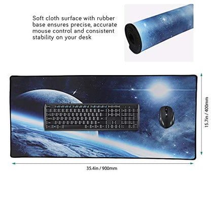 XXL Professional Large Mouse Pad & Computer Game Mouse Mat (35.4x15.7x0.1IN, 90x40 Space) - color: 90x40 Space, size: 35.4x15.7x0.1IN