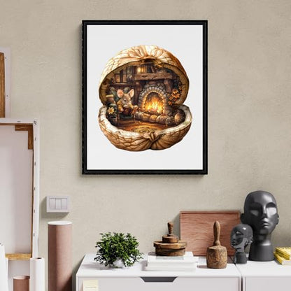WOODBESTS Wooden Puzzles for Adults - Mouse's Walnut House, Mouse Wooden Jigsaw Puzzle, Unique Animal Wood Puzzles Adult, Xmas Gifts for Puzzle Lovers(265 Pcs, L, 13.4"x11.9") - size: Large