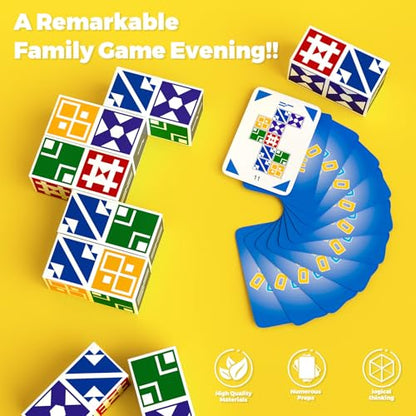 Family Matching Game for Kids & Adults, Block Puzzle Board Games for Boys & Girls Ages 6-8 8-12, 2+ Player Card Puzzles for Children 6+ Year Olds - size: Edition 1.0: 2-6 players