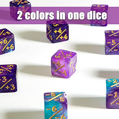 Sumind 48 Pcs Counter Dice -1/+1 Counters Ability Keyword Counters Buff Tokens 6 Sided Dice Gifts Compatible with CCG TCG Cards Gaming Accessory (Delicate Style) - style: Delicate Style