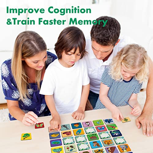 Hebayy Memory Matching Game, 72 PCS Camping Theme Matching Cards for Toddlers 36 Designs Memory Cards Educational Learning Toys for Preschool 4 5 6 Years Old - style: Camping Theme