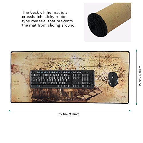 XXL Professional Large Mouse Pad & Computer Game Mouse Mat (35.4x15.7x0.1IN, Boat) - color: Boat, size: 35.4x15.7x0.1IN