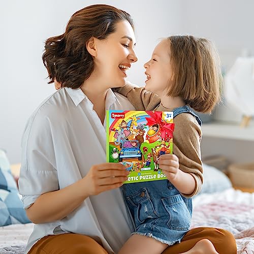 SYNARRY Magnetic Animal Puzzles for Kids Ages 3-5, Travel Animal Toys | 20-Piece Magnetic Travel Puzzle for Kids Ages 4-6, Car Airplane Road Trip Activities, Quiet Toys, Animal Gifts for Kids - style: Animal