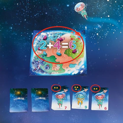 HABA Galaxolotl – Math-Based Strategy Kids Card Games for Ages 8+, Space-Themed Kids Board Games for Family Night