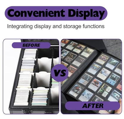 Premium 2000 Pocket Card Binder - 20 Pocket Trading Card Binder with Sleeves Fits 2000 Cards, Ringless Card Album for TCG - Model A，Classic Purple - color: Classic Purple