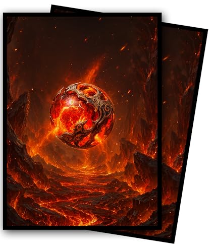 MTG Card Sleeves - Element Series (Earth/Fire/Wood/Water/Dark) - Ultra Clear Front & Matte Finish Back, 100 Count Standard Size Matte Art Sleeve for Magic The Gathering (Eternal Pyre) - color: Eternal Pyre