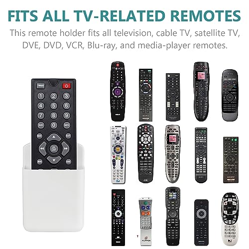 6 Pcs Remote Control Holder Wall Mount, TV Remote Holder, Self Adhesive Controller Holder, Wall Pen Holder Storage Accessories for Home Office School (3 White, 3 Black) - color: white&black-6pcs