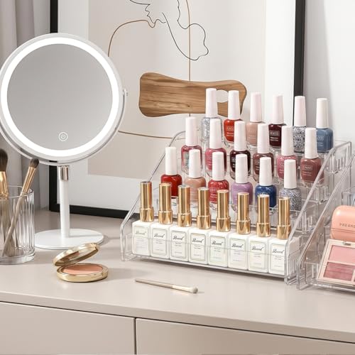 12 Inchs Acrylic Tiered Display Stand 4 tier Acrylic Riser Display Shelf Stands for Cosmetic Nail Polish Makeup Cookies Perfume